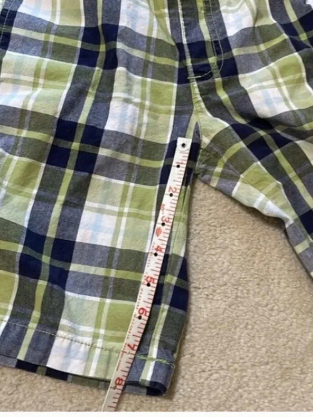 Gymboree Pull-On Shorts Plaid Green Blue Navy Boys Size 8